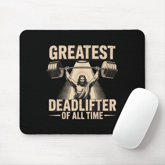 Greatest Deadlifter Of All Time Jesus Mousepad (Mit Mouse)