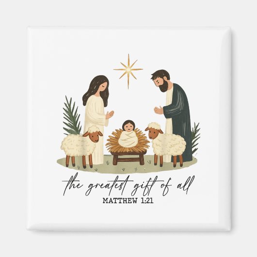 Greatest Gift Of All Nativity Scene Christian Chri Magnet (Vorne)