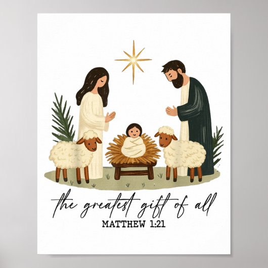 Greatest Gift Of All Nativity Scene Christian Chri Poster (Vorne)