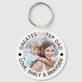 GREATEST STEPDAD Black Photo Personalized Schlüsselanhänger (Vorderseite)