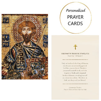 Greatmartyr Theodore Stratelates Prayer Card       Platzkarte