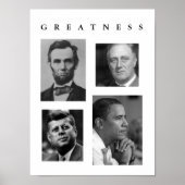 GREATNESS POSTER Lincoln, FDR, JFK, Obama (Vorne)
