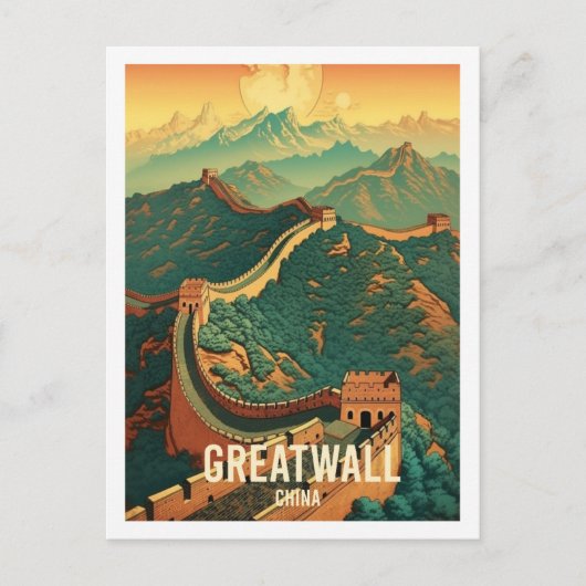 Greatwall China Vintag Postkarte (Vorderseite)
