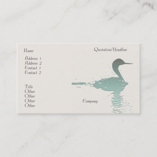 Grebe-/Natur-Visitenkarte Visitenkarte (Vorderseite)