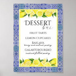 Grecian Blue und Lemon Dessert Bar Poster