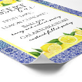 Grecian Blue und Lemon Dessert Bar Poster (Ecke)