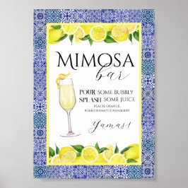 Grecian Blue und Lemon Mimosa Bar Poster