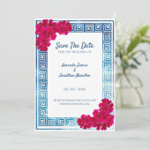 Grecian Elegance Custom Foto Save the Date Einladung (Stehend Vorderseite)