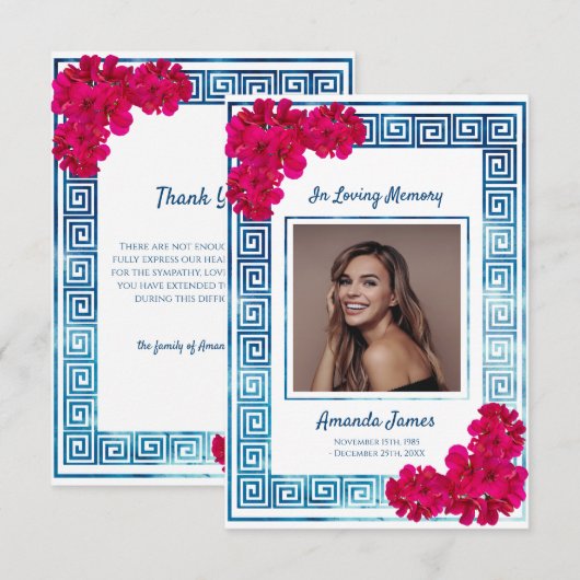 Grecian Wasserfarbe Dankeskarte (Vorne/Hinten)