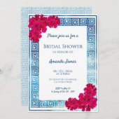 Grecian Wasserfarbe + Rosa Brautparty Einladung (Vorne/Hinten)