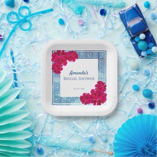 Grecian Wasserfarbe + Rosa Brautparty Pappteller (Party)