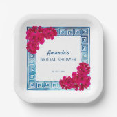 Grecian Wasserfarbe + Rosa Brautparty Pappteller (Vorderseite)