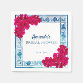 Grecian Wasserfarbe + Rosa Brautparty Serviette (Vorderseite)