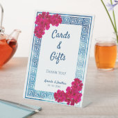 Grecian Wasserfarbe + rosa Karten und Geschenke Sockelschild (In Situ)