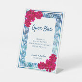 Grecian Wasserfarbe + Rosa Offene Bar Sockelschild (Vorderseite)