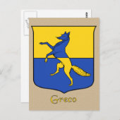 Greco Family Heraldic Shield Postkarte (Vorne/Hinten)