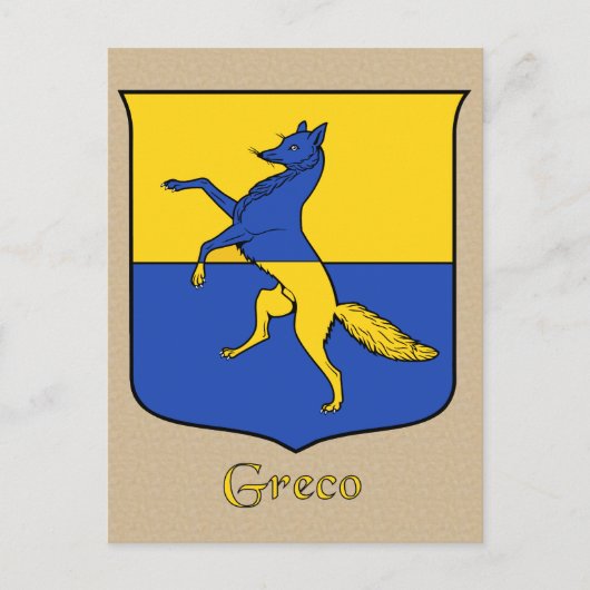 Greco Family Heraldic Shield Postkarte (Vorderseite)