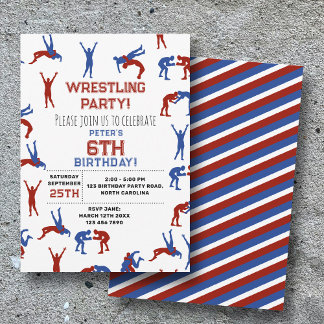 Greco Roman Freestyle Wrestling Kindergeburtstag Einladung