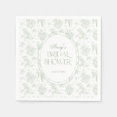 Gree Toile Floral Classic Brautparty Serviette (Vorderseite)