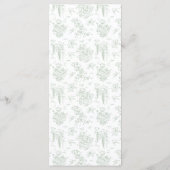 Gree Toile Vintages Brautparty Begrüßung Menükarte (Rückseite)