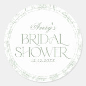Gree Toile Vintages Brautparty Runder Aufkleber (Vorderseite)
