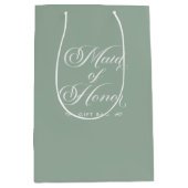 Gree White Trauzeugin Elegante Script Typografie Mittlere Geschenktüte (Vorderseite)