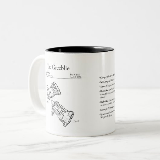 Greeblie Patent Tasse (Vorderseite Links)