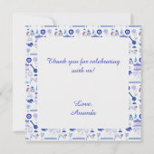 Greece Blue and White Birthday Dankeskarte (Rückseite)