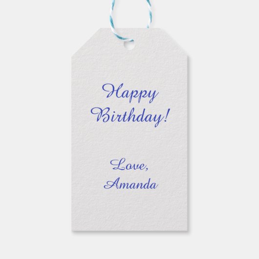 Greece Blue and White Geschenkanhänger (Rückseite)