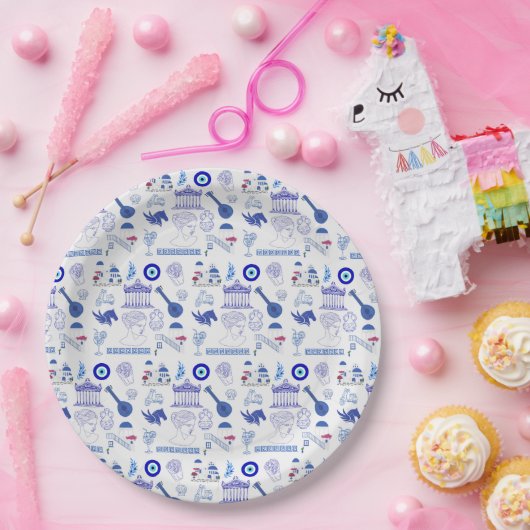 Greece Blue and White Pappteller (Party)