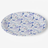 Greece Blue and White Pappteller (Schrägansicht)