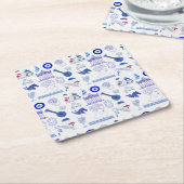 Greece Blue and White Rechteckiger Pappuntersetzer (angewinkelt)