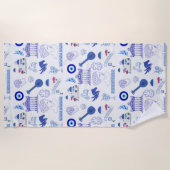 Greece Blue and White Strandtuch (Vorderseite)