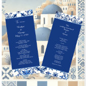 Greece Blue Mediterranean Wedding Programm