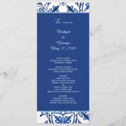 Greece Blue Mediterranean Wedding Programm (Vorderseite)