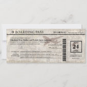 Greece Boarding Pass Wedding  Invitation Einladung (Vorderseite)