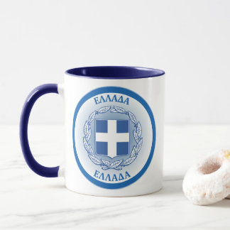 Greece Coat of Arms Circle Shape  Tasse