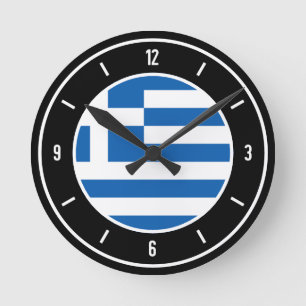 Greece Flag Elegant Runde Wanduhr
