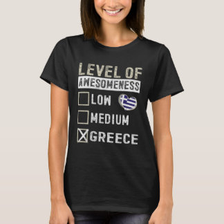 Greece Flag Greeks Level Of Awesomeness T-Shirt