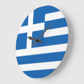 Greece Flag Große Wanduhr (Winkel)