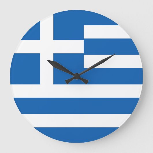 Greece Flag Große Wanduhr (Vorderseite)