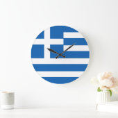 Greece Flag Große Wanduhr (Zuhause)