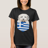 Greece Flag Old English Sheepdog Dog In Pocket T-Shirt (Vorderseite)