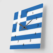 Greece Flag Quadratische Wanduhr (Winkel)