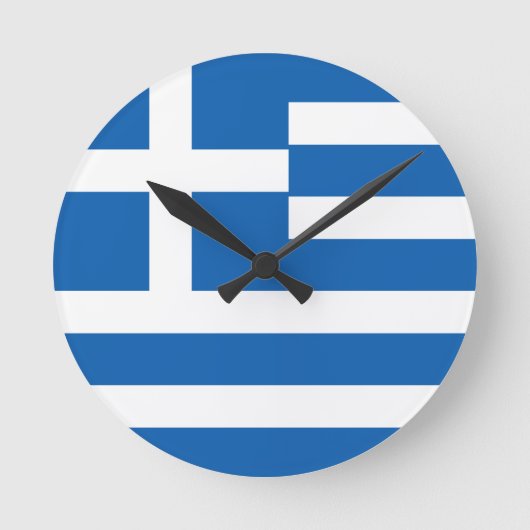 Greece Flag Runde Wanduhr (Vorderseite)