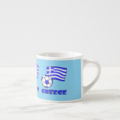 Greece Greek Flag with Soccer Ball Blue Background Espressotasse (Rechts)