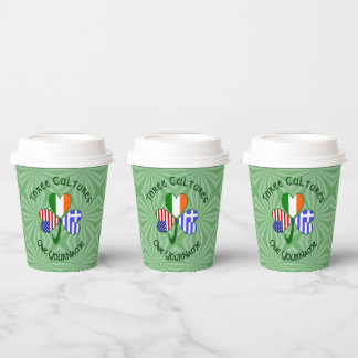 Greece Ireland USA Shamrock Personalized Text Pappbecher