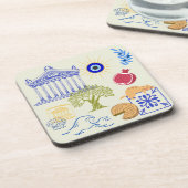 Greece Vacation Minimalism Getränkeuntersetzer (Linke Seite)