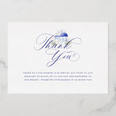 Greece Wedding Thanks Script Monogram Photo Folieneinladung (Rückseite)