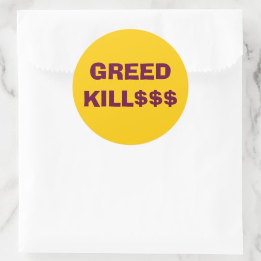 GREED KILL$$$ Aufkleber (Tasche)